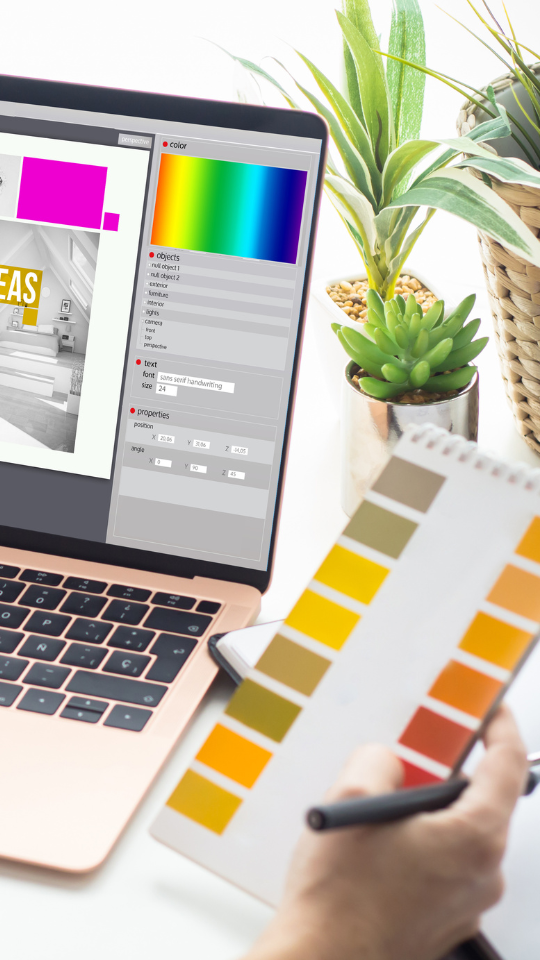 Vizualni detalj digitalnog dizajna i kreativnog procesa u One Point Studiju